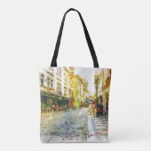 Tote Bag Rues de vieille aquarelle de Prague (Dos)