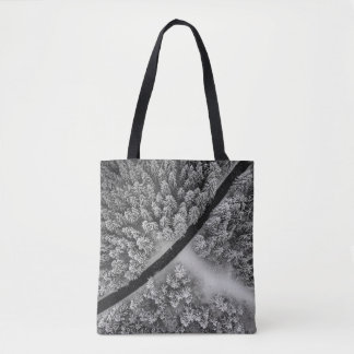 TOTE BAG RUG DE LA ZONE FLORALE NOIRE ET BLANCHE
