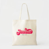 Tote Bag Runher Runher Runher Pink Bold Retro Font Motivati (Devant)
