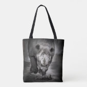 Tote Bag Running Rhinoceros : Wild Animal Portrait. (Dos)