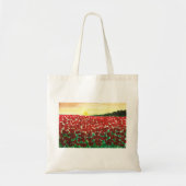 Tote Bag Russe rouge aquarelle atmosphérique poppies fleurs (Devant)
