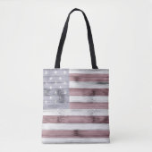 Tote Bag Russe Rouge Blanc Bleu Bois américain drapeau Amér (Devant)