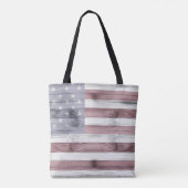 Tote Bag Russe Rouge Blanc Bleu Bois américain drapeau Amér (Dos)
