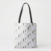 Tote Bag Russe Vert aquarelle Forêt Pin Arbre Noël (Devant)