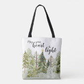 Tote Bag Russe Vert aquarelle Forêt Pin Arbre Noël (Dos)