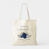 Tote Bag Rustic Blue Boho Roses Elegant Bride Wedding (Dos)