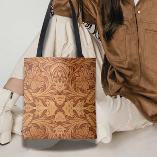 Tote Bag Rustic brown cowboy fashion western leather