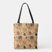 Tote Bag Rustic Coffee Love - Mug and Heart Motif (Dos)