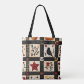 Tote Bag Rustic Fall Quilt Motif | Patchwork agricole (Dos)