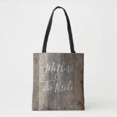 Tote Bag Rustic Grange Typographie du bois Mère de la marié (Devant)