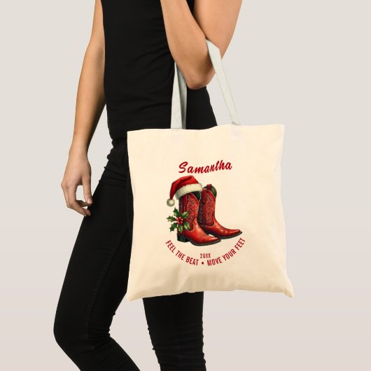 Tote Bag Rustic Line Dance Cowboy Boots (Devant (produit))
