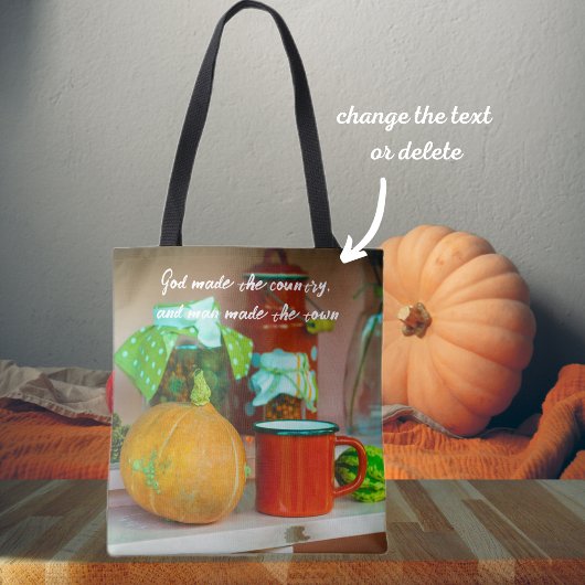 Tote Bag Rustic Still Life avec un Citrouille et une Mug Ro