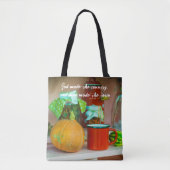 Tote Bag Rustic Still Life avec un Citrouille et une Mug Ro (Devant)