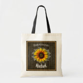 Tote Bag Rustic Sunflower Bridesmaid (Devant)