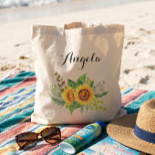 Tote Bag Rustic Sunflower Wedding Bridesmaid Personalized