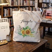 Tote Bag Rustic Sunflower Wedding Bridesmaid Personalized