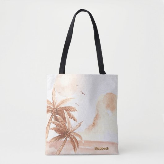 Tote Bag Rustic Tropical Palms (Devant)