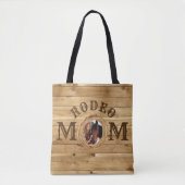Tote Bag Rustic Wood Western Rodeo Maman Photo (Devant)