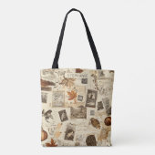 Tote Bag Rustique Automne Ephemera Collage | Terre chaude (Dos)