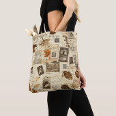 Tote Bag Rustique Automne Ephemera Collage | Terre chaude (De près)