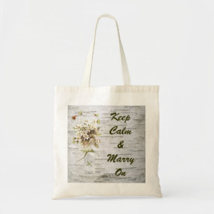 Tote Bag rustique fleur sauvage blanc bouleau mariage