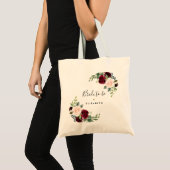 Tote Bag Rustique Floral Bourgogne Blush Bride (Devant (produit))