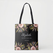 Tote Bag Rustique Floral Mariage Blush Rose Bridesmaitres (Devant)