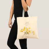 Tote Bag Rustique Jaune Fleur sauvage Boho Floral Business (Devant (produit))