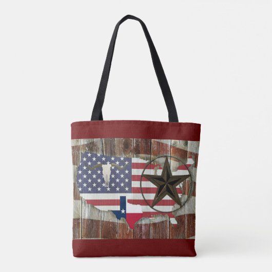 Tote Bag Rustique Texas Lone Star Texas Long Horn (Dos)