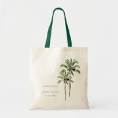 Tote Bag Rustique Tropical Beach Palm Tree Watercolor Maria (Devant)