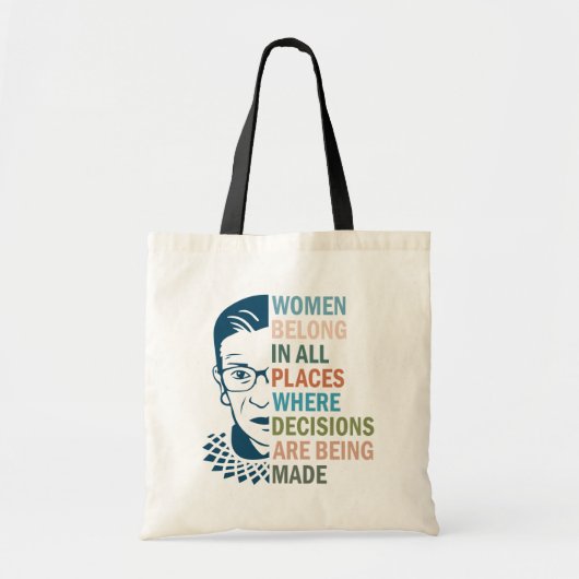 Tote Bag Ruth Bader Ginsburg, Femmes dans tous les lieux (Devant)