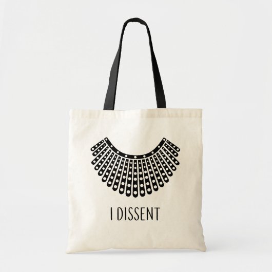 Tote Bag Ruth Bader Ginsburg, RBG Collar de dissidence (Devant)