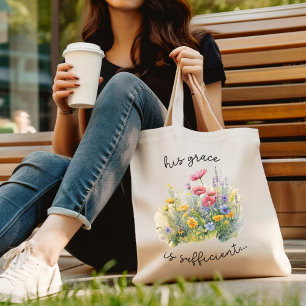 Tote Bag Sa Grâce Est Suffisamment Élégante Fleur sauvage