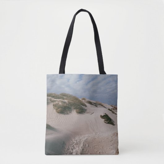 TOTE BAG SABLE BLANC ET CHAMP GRAS VERT (Devant)