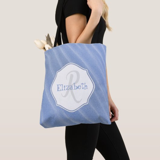 Tote Bag Sable bleu ondulé Fourre-tout personnalisé (De près)