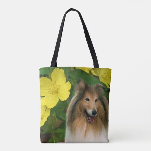 Tote Bag Sable Collie Jaune Primrose Chien Art (Dos)