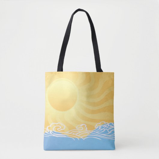 Tote Bag Sable Jaune Et Océan (Devant)