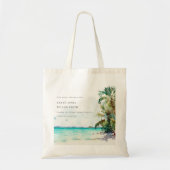 Tote Bag Sable Tropical Beach Aquarelle Palm Trees Mariage (Devant)