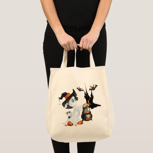 Tote Bag Sac-fantôme d'Halloween (Devant (produit))