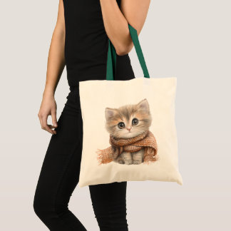 Tote Bag "Sac fourre-tout naturel : Cute Kitty dans le styl