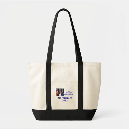 Tote Bag Sac, lt Col. Allen West pour le président 2012 (Devant)