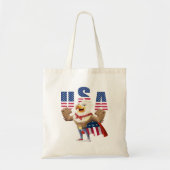 Tote Bag Sac, patriot of America, with an eagle and a flag. (Devant)