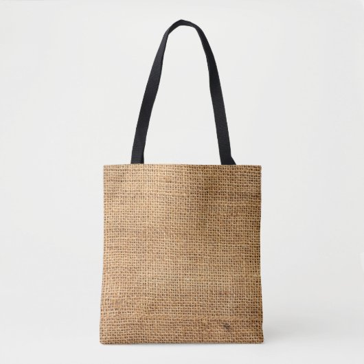 Tote Bag Sacoche Burlap Brown : Arrière - plan de tissu tex (Devant)