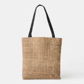 Tote Bag Sacoche Burlap Brown : Arrière - plan de tissu tex (Dos)