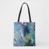 Tote Bag Sacoche d'art Abstrait Turquoise (Devant)