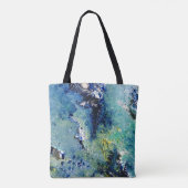 Tote Bag Sacoche d'art Abstrait Turquoise (Dos)