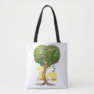 Tote Bag sacola com estampa ecologica de arvore