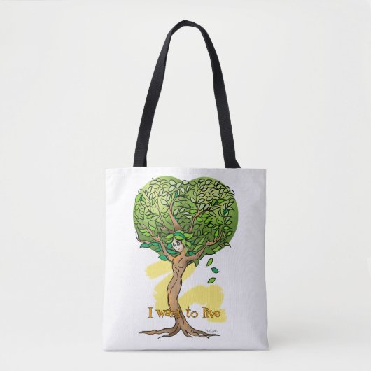 Tote Bag sacola com estampa ecologica de arvore (Devant)