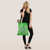 Tote Bag Sacola verde chamativo com quadrados tipo ladrilho (Sur le modèle)