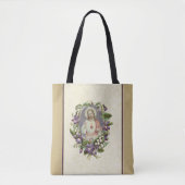 Tote Bag Sacré-Coeur Jésus Fleur de religion catholique (Devant)